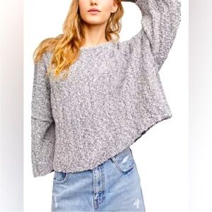Free People Crop Knit Sweater - Medium